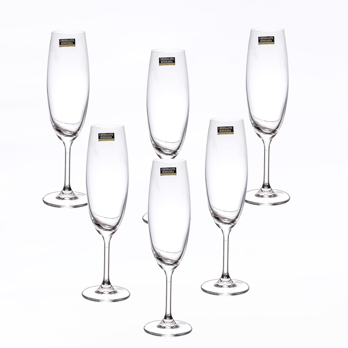 Набор бокалов для шампанского Crystalite Bohemia Milvus/Barbara 250 мл (6 шт)