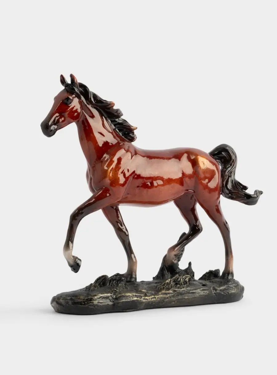 Статуэтка, 22 см, полирезин, коричневая, Бегущая лошадь, Horse