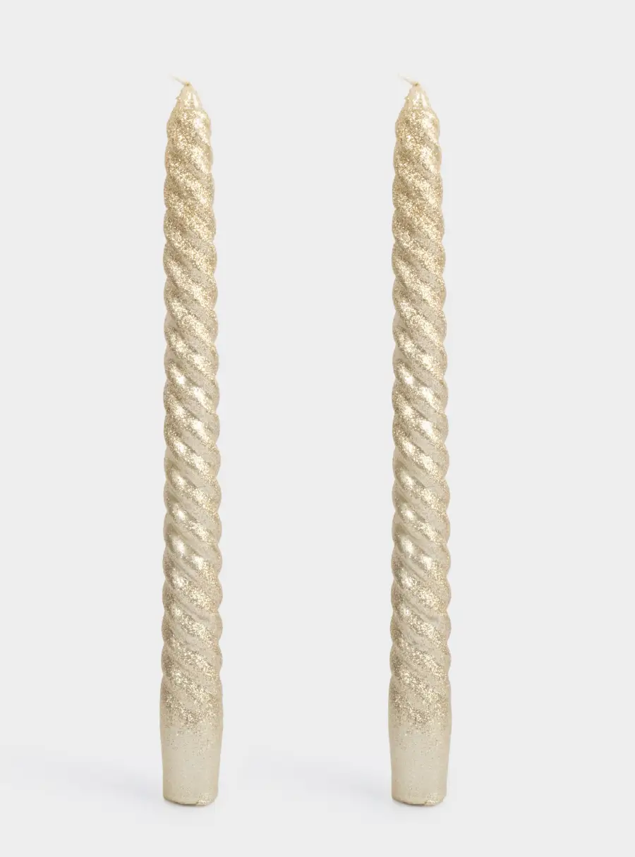 Свеча, 25 см, 2 шт, тонкая, шампань, Rope