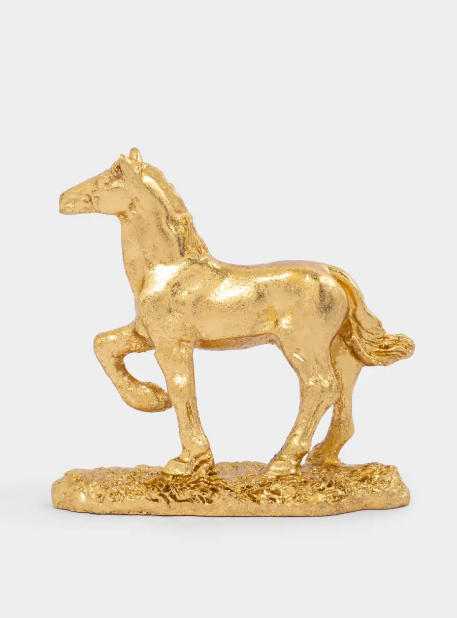 Статуэтка, 9 см, полирезин, золотистая, Лошадь, Horse