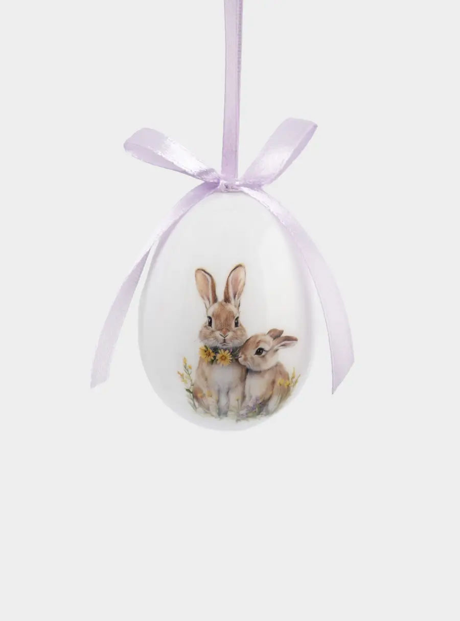 Подвеска, пасхальное яйцо, 6 см, пенопласт, Кролики, Interior Easter