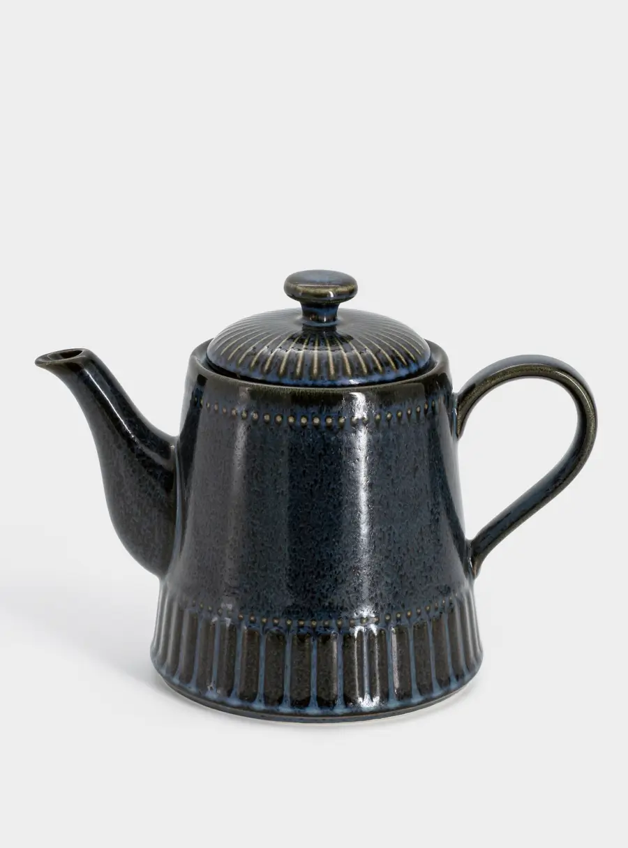 Чайник заварочный, 1 л, фарфор P, черно-синий, в крапинку, Black Kitchen