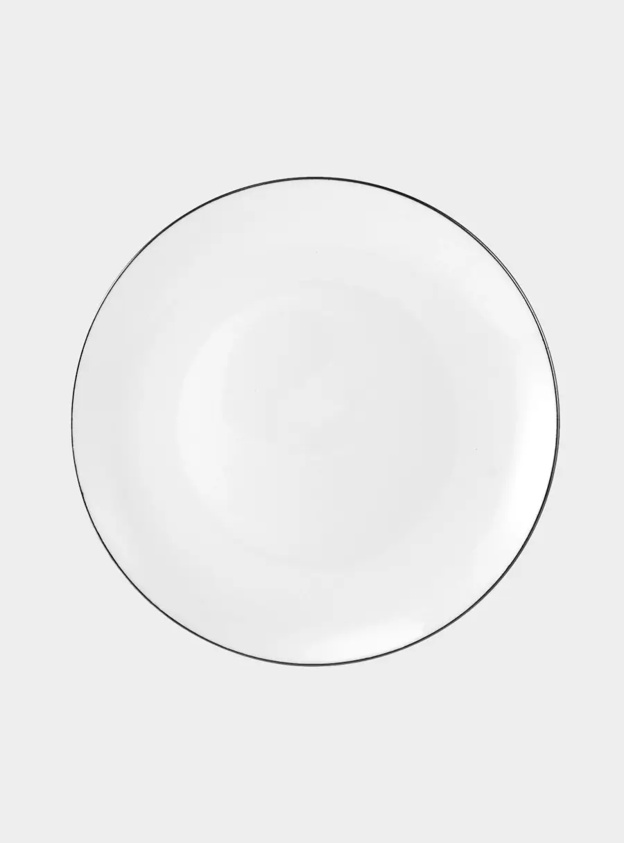 Тарелка десертная, 19 см, фарфор P, белая, с серебристым кантом, White Platinum