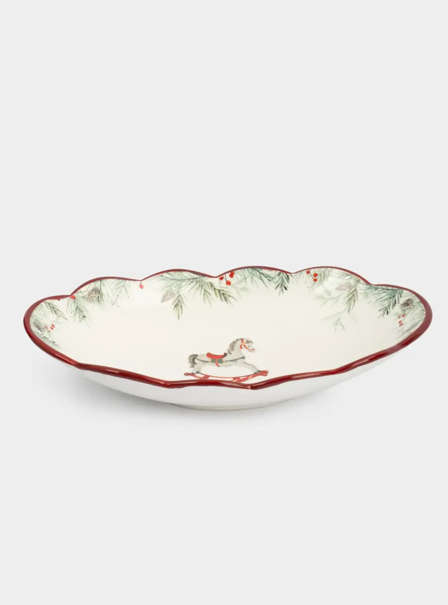 Блюдо, 31х18 см, керамика D, овальное, красное, Лошадка, Festival