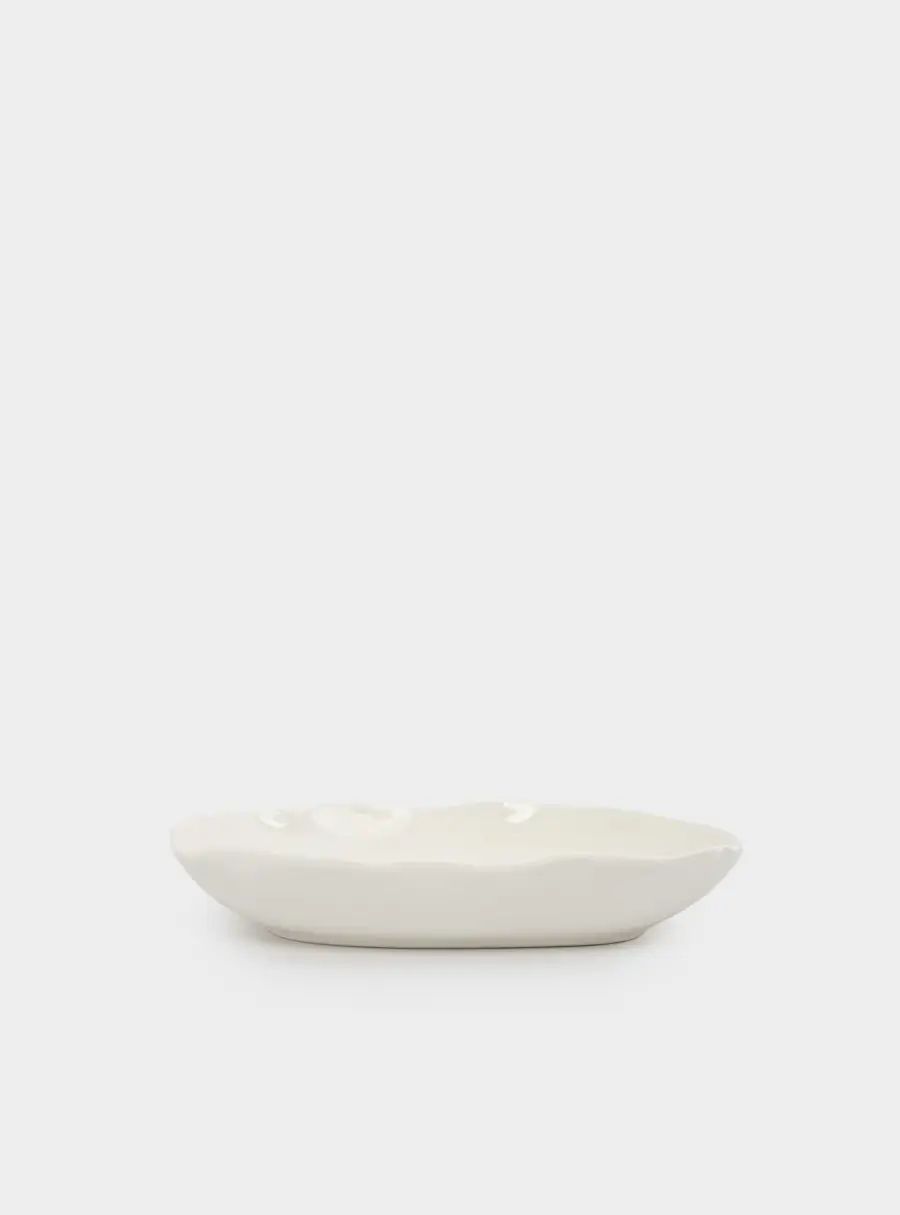 Тарелка суповая, 22х4 см, 600 мл, фарфор P, белая, Волнистый край, White ocean