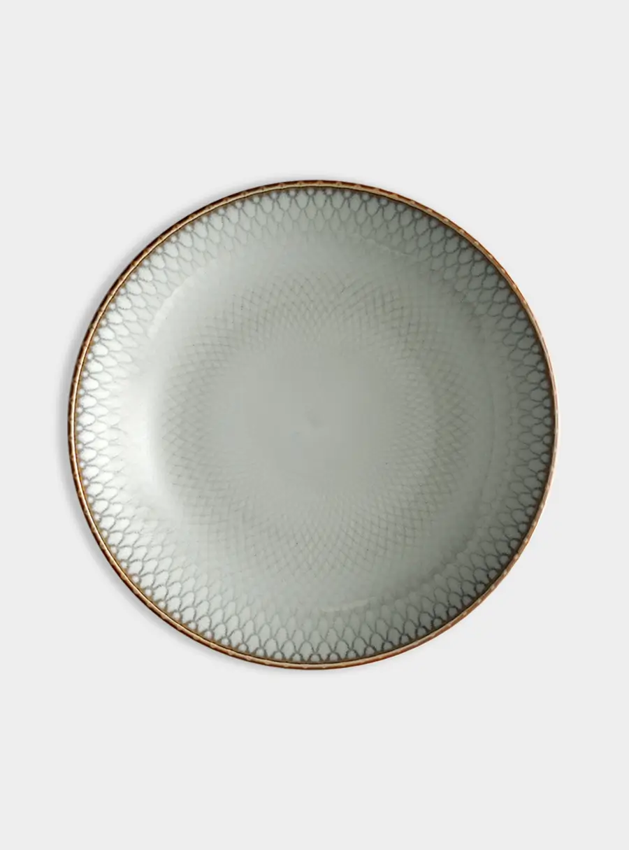 Тарелка суповая, 23х4,5 см, керамика, серо-бежевая, Серые ромбы, Mandala