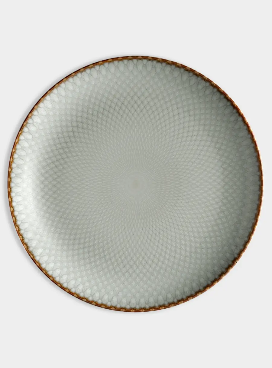Тарелка обеденная, 27 см, керамика, серо-бежевая, Серые ромбы, Mandala