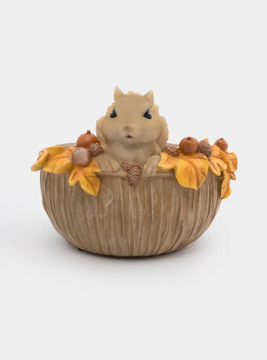 Конфетница, 17х14 см, полирезин, коричневая, Белка, Autumn forest