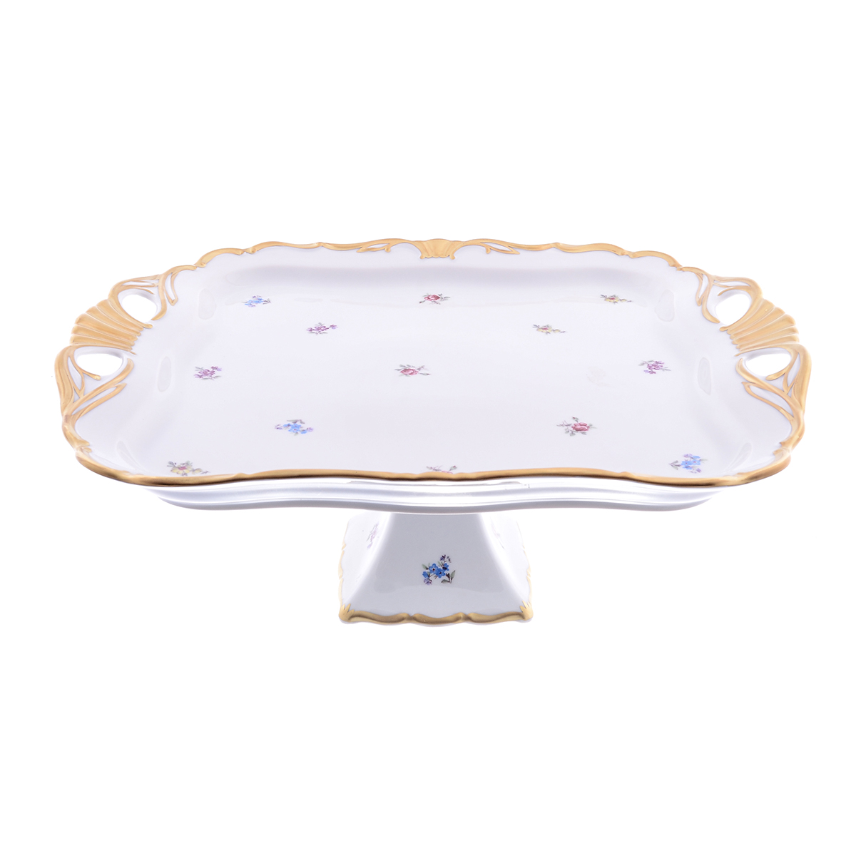 Поднос на ножке Queen's Crown Мелкие цветы 34*29