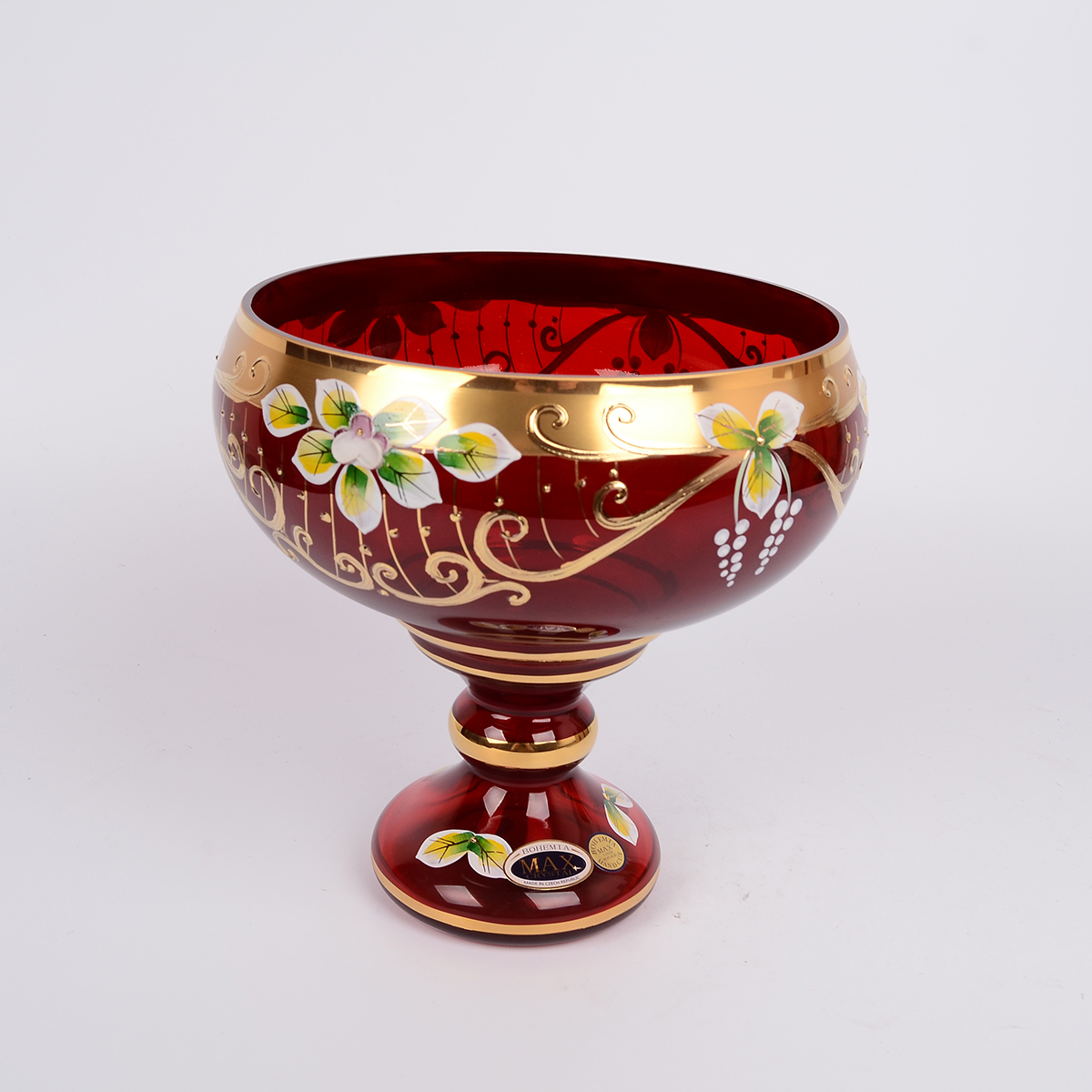 Конфетница красная Bohemia Star Crystal 20 см