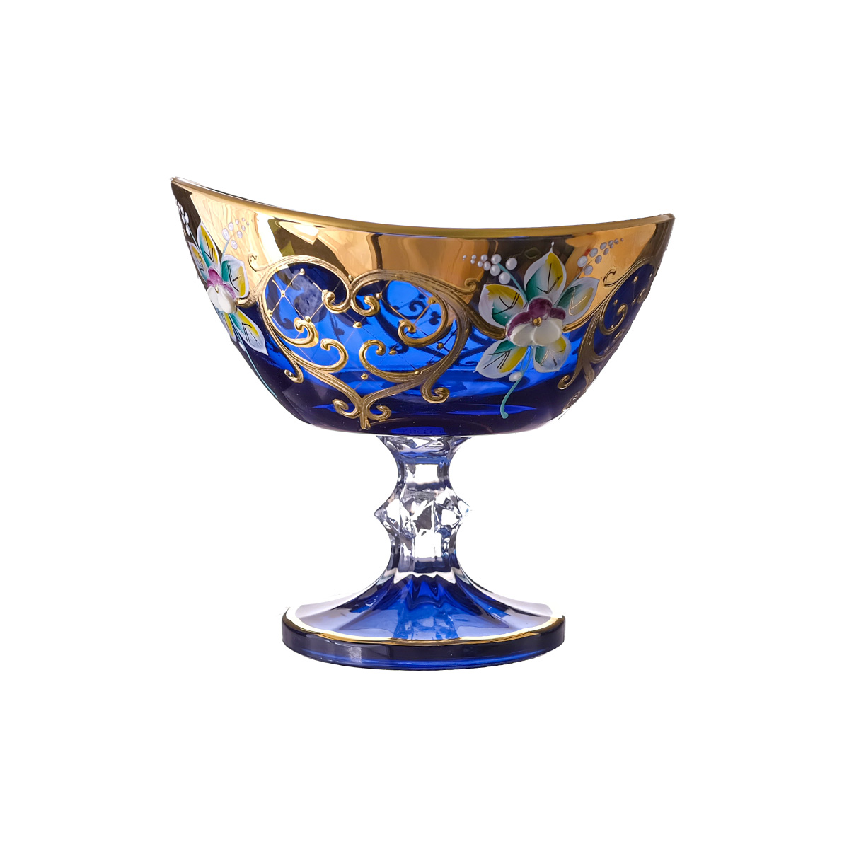 Конфетница на ножке Синяя AS Crystal 16 см (1шт)