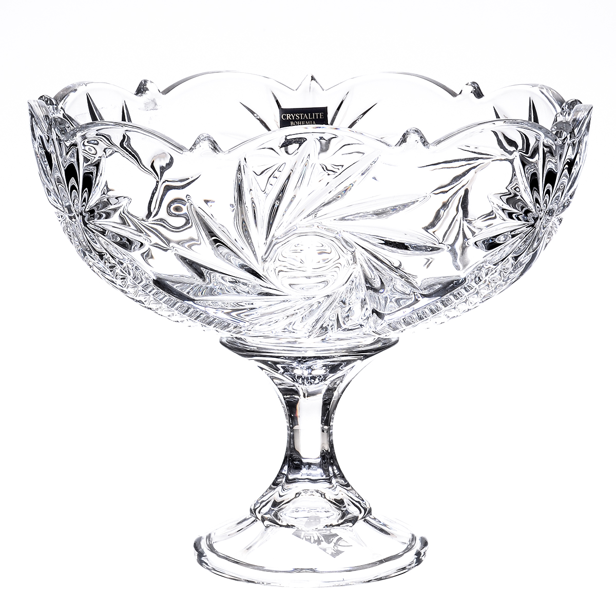 Конфетница на ножке Crystalite Bohemia Pinwheel 22 см