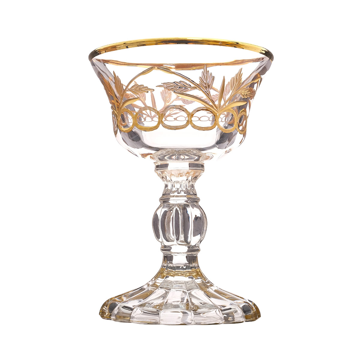 Конфетница на ножке TIMON Tiziano Golden/Palm 16,5*13 см