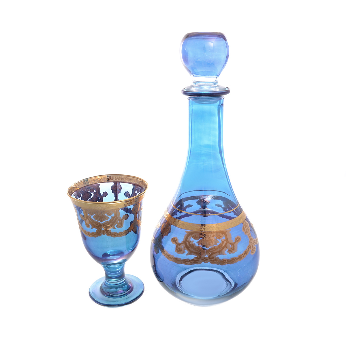 Набор Art Decor Veneziano Blu Oro 7 предметов графин и фужеры