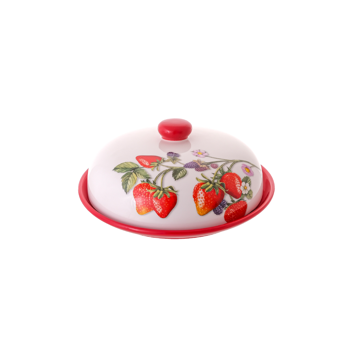 Блюдо для блинов с крышкой Repast Клубника 23*23*9,7 см