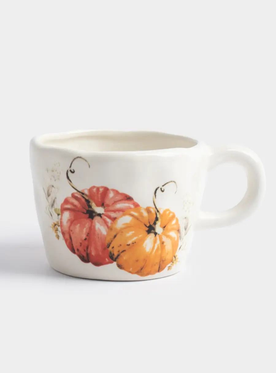 Кружка, 320 мл, керамика D, молочная, Тыквы, Bright pumpkin