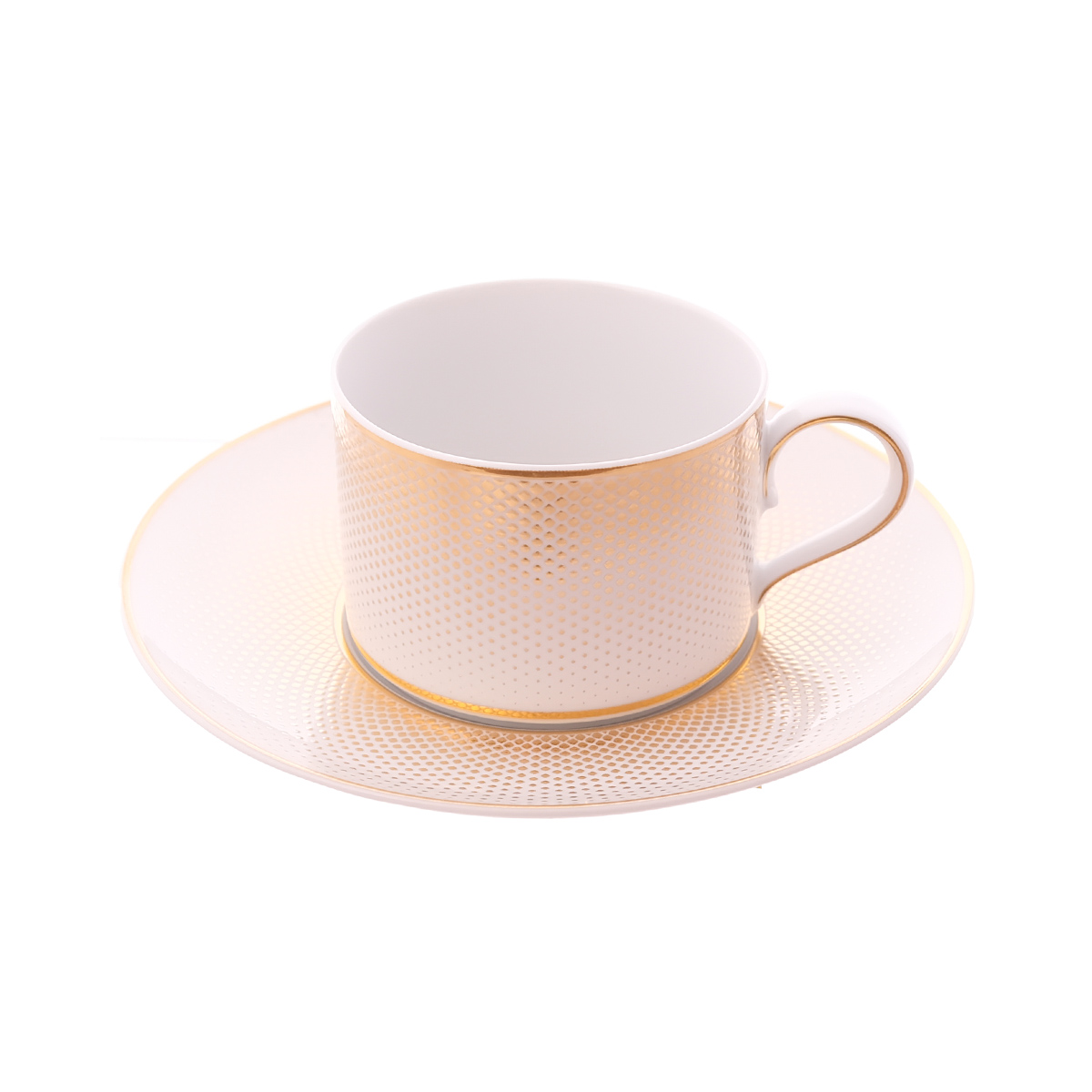 Набор чайных пар Falkenporzellan Deluxe Shape - Rio White Gold 230 мл (6 пар)