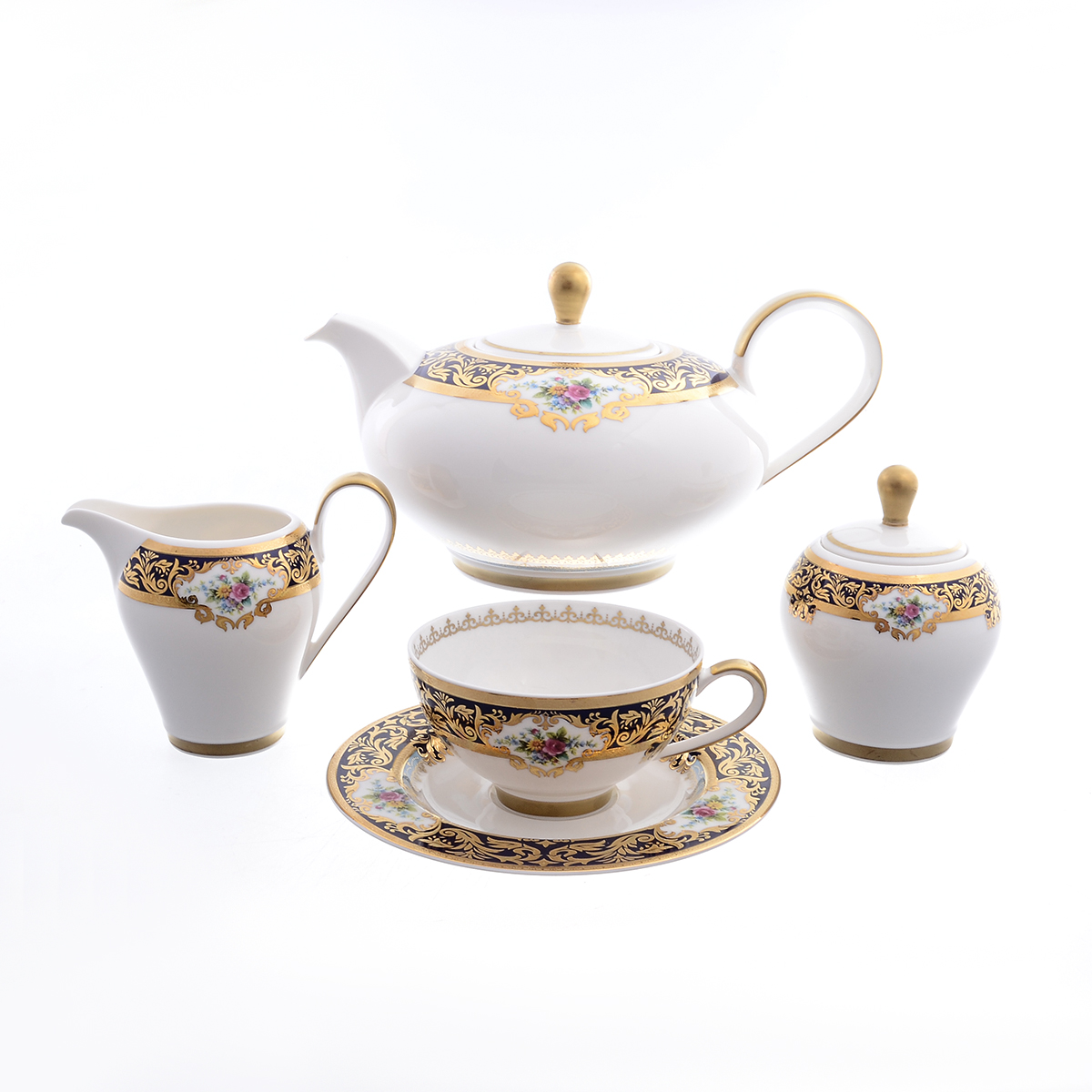 Чайный сервиз Falkenporzellan Opal cobalt gold 6 персон