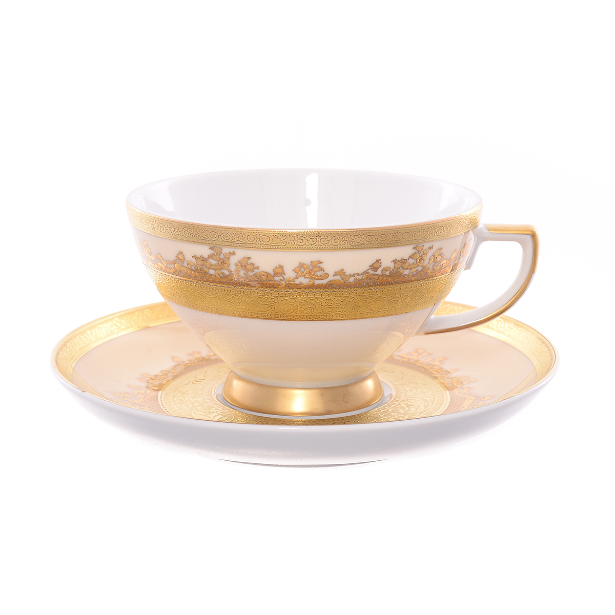Набор чайных пар Falkenporzellan Creme Gold 220мл(6 пар)