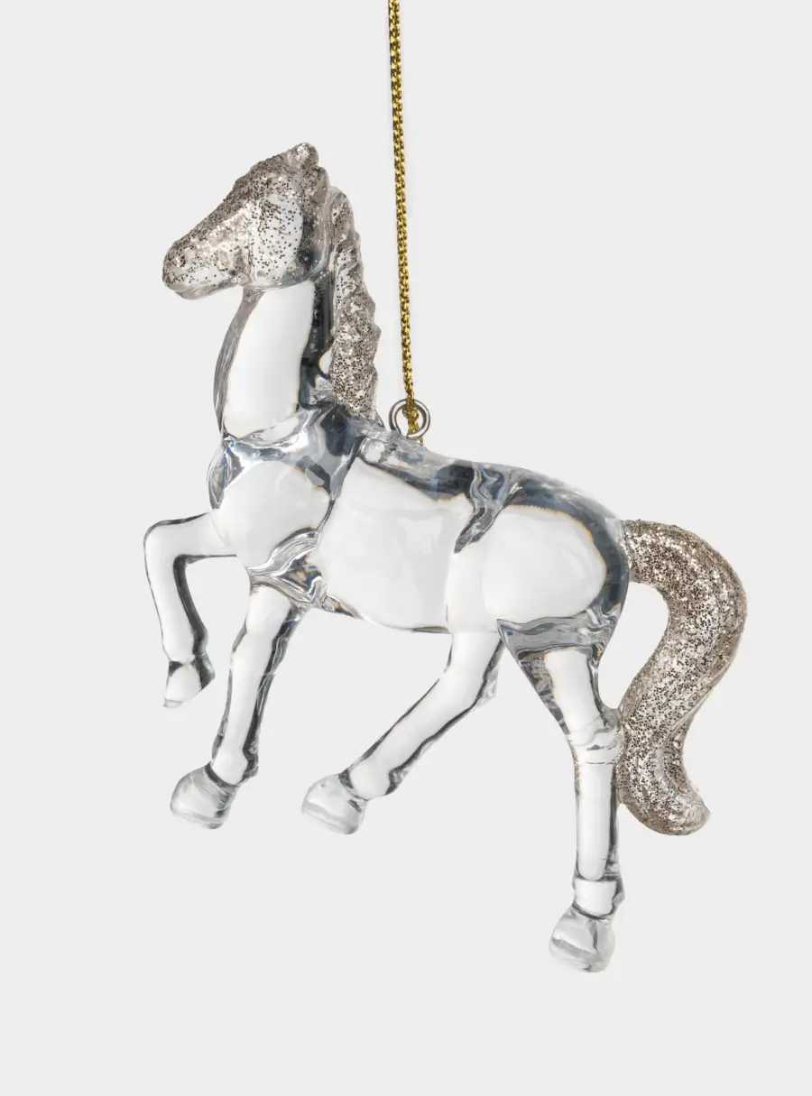 Игрушка елочная, 9 см, акрил, шампань, Лошадь, Horse 1