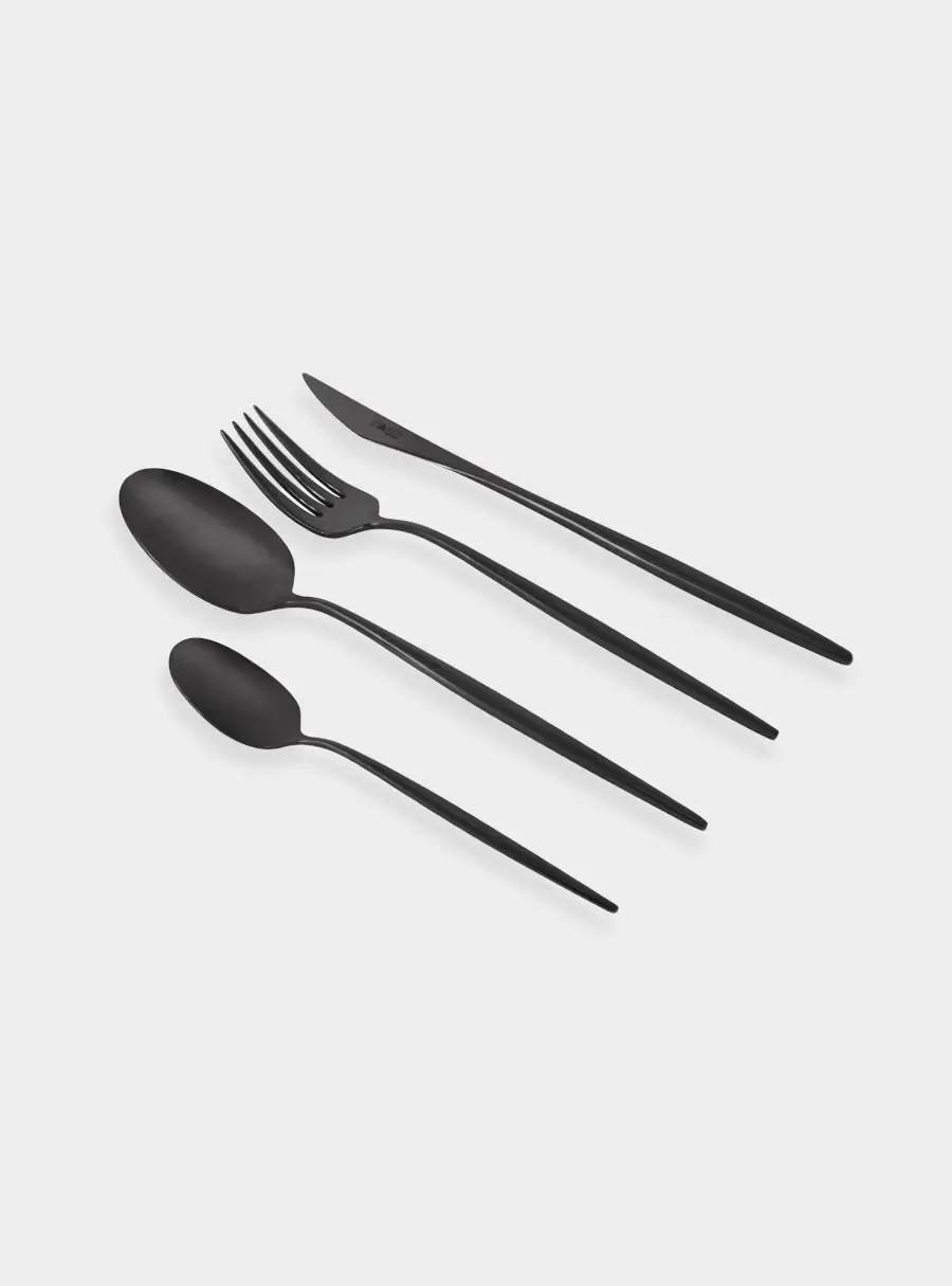 Набор столовых приборов, 24 пр, Cosmos PVD Black, матовые 1