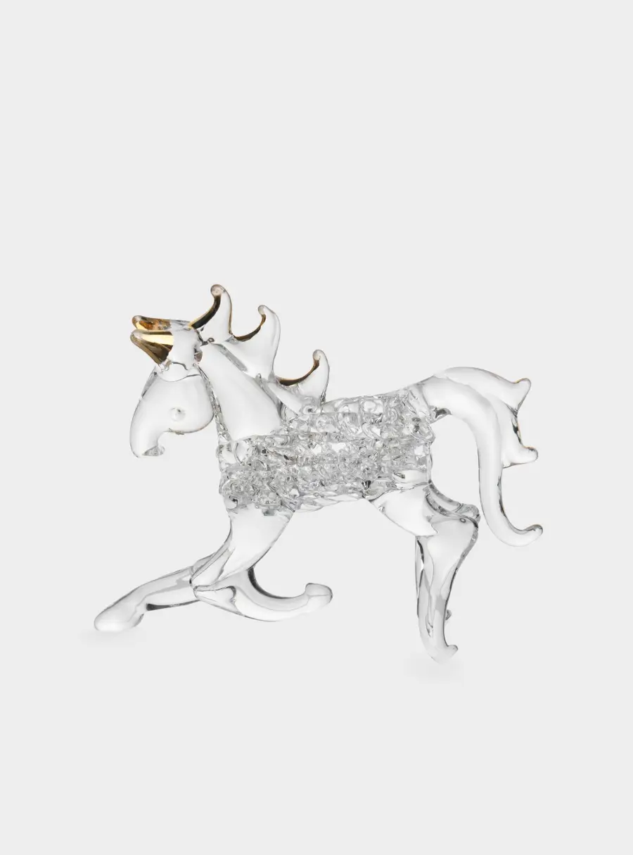 Статуэтка, 8х9 см, стекло, золотистая, Лошадка, Horse 1
