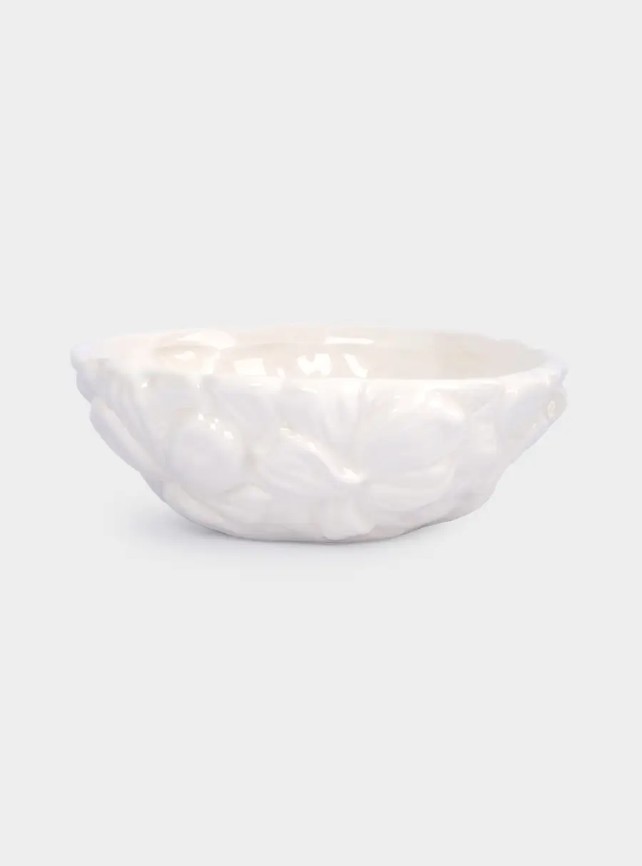 Салатник, 16х6 см, 500 мл, керамика, молочный, Цветы, Blossom 1