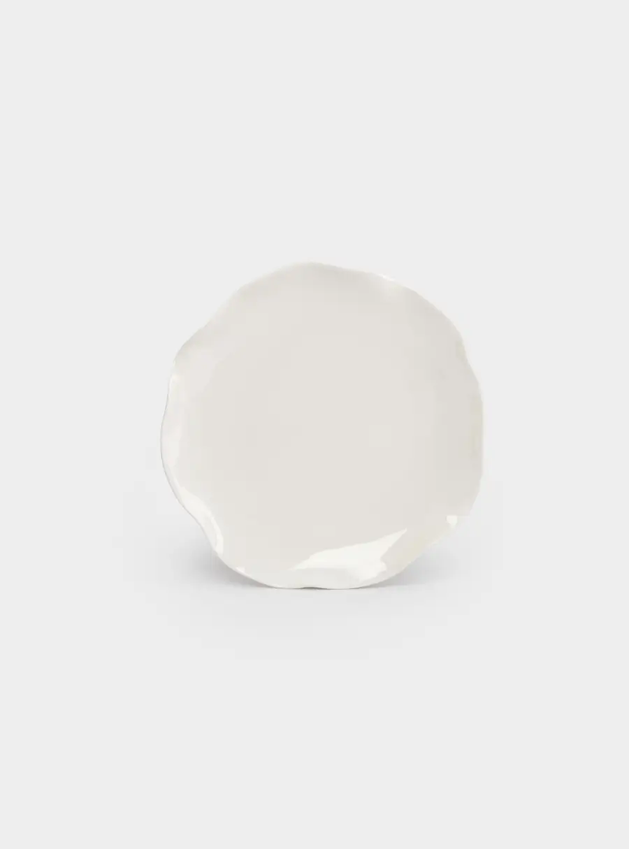 Тарелка закусочная, 20 см, фарфор P, белая, Волнистый край, White ocean 1