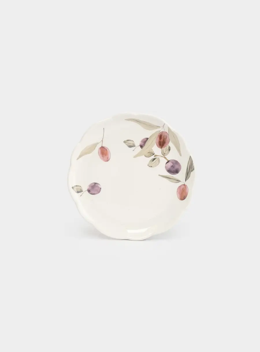 Тарелка закусочная, 20 см, керамика, белая, Сливы, Plum Orchard 1