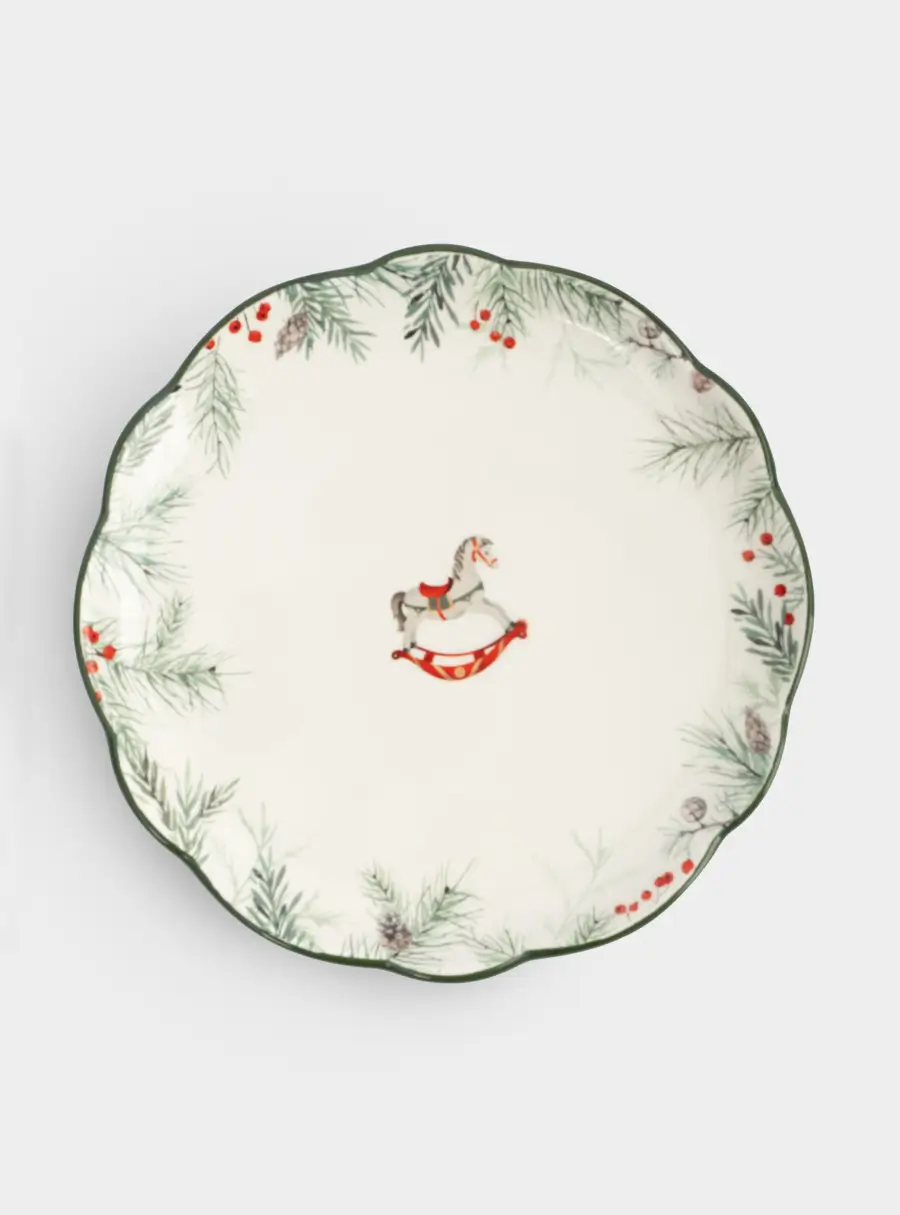 Тарелка закусочная, 20 см, керамика D, зеленая, Лошадка, Festival 1
