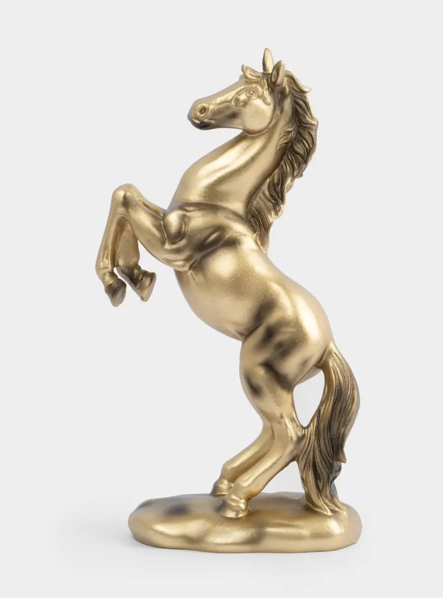 Статуэтка, 25 см, полирезин, золотистая, Конь на дыбах, Horse 1
