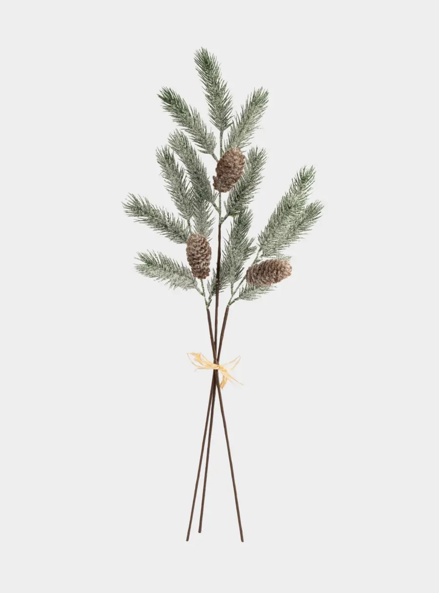 Ветка декоративная, 70 см, пластик/шишки, Шишки на ветке, Interior natural 1