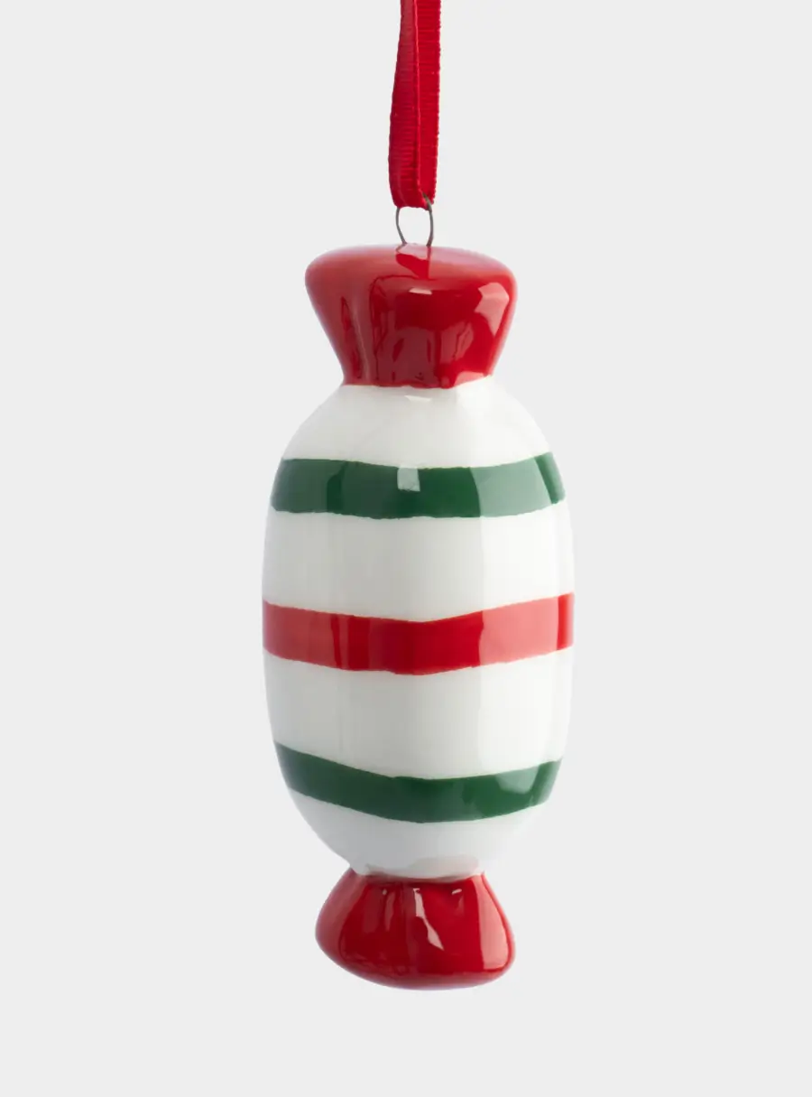 Игрушка елочная, 8 см, керамика D, Конфета, New year 1