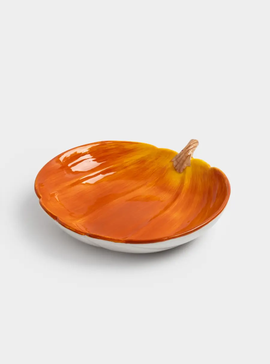 Блюдо, 23 см, керамика, оранжевое, Тыква, Bright pumpkin 1