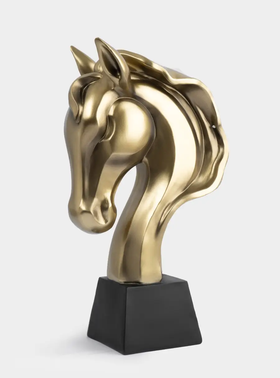 Статуэтка, 35 см, полирезин, бронзовая, Голова коня, Horse 1