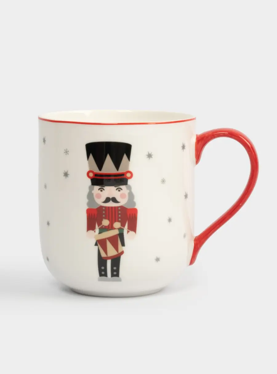 Кружка, 450 мл, фарфор F, бело-красная, Щелкунчик, Nutcracker 1