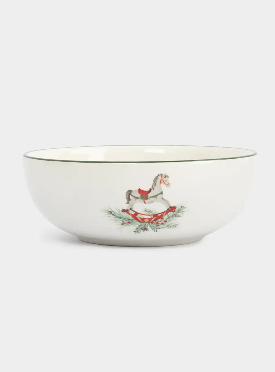 Салатник, 16х6 см, 750 мл, керамика D, зеленый, Лошадка и елка, Festival 1