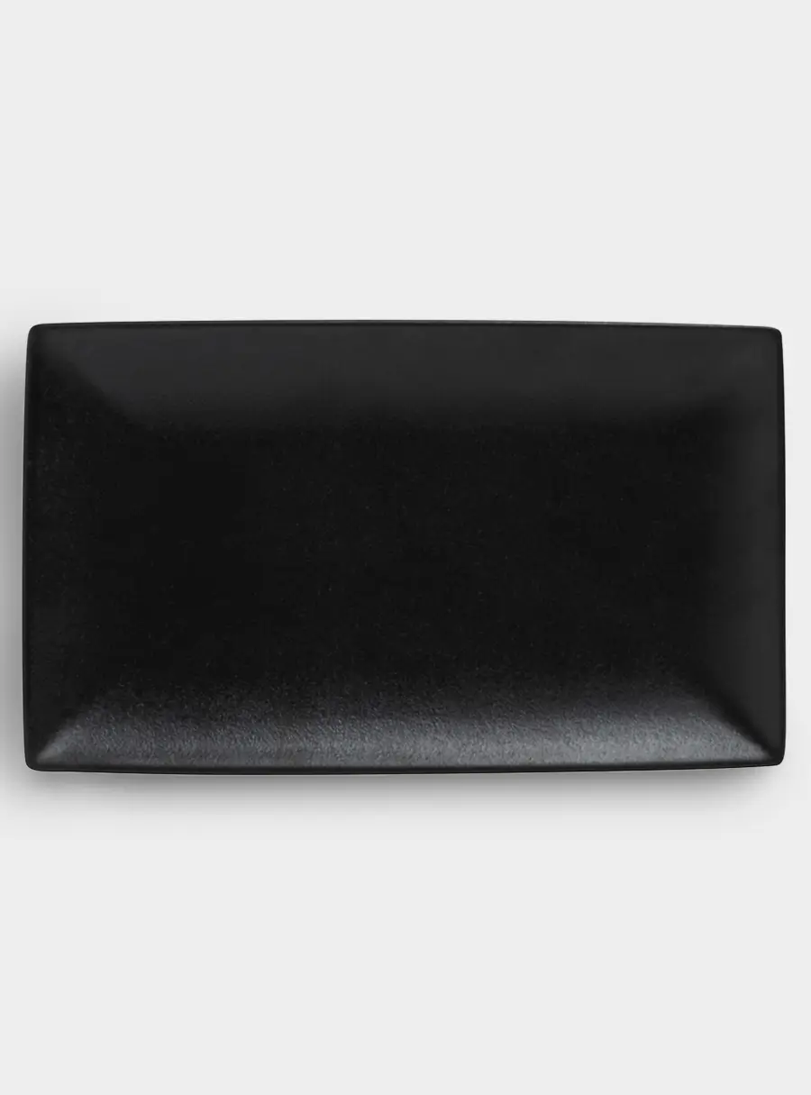 Блюдо, 34.5x19.5 см, прямоугольное, чёрное, Икра 1