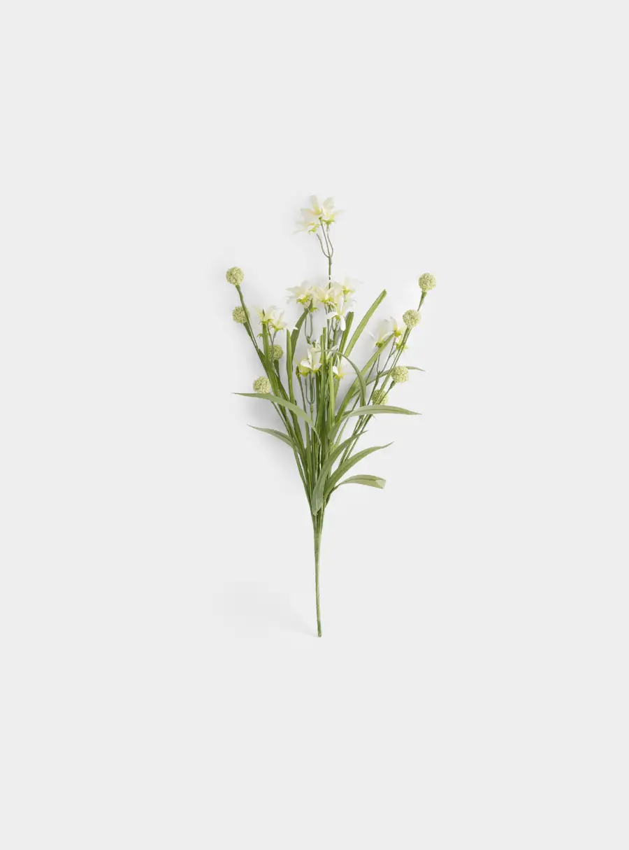 Ветка декоративная, 55 см, бумага/металл, Желтые цветы, Interior spring 1