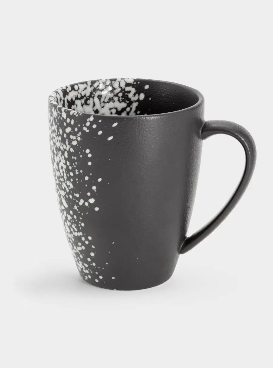 Кружка, 400 мл, фарфор P, черная, в белую крапинку, Caviar Galaxy 1