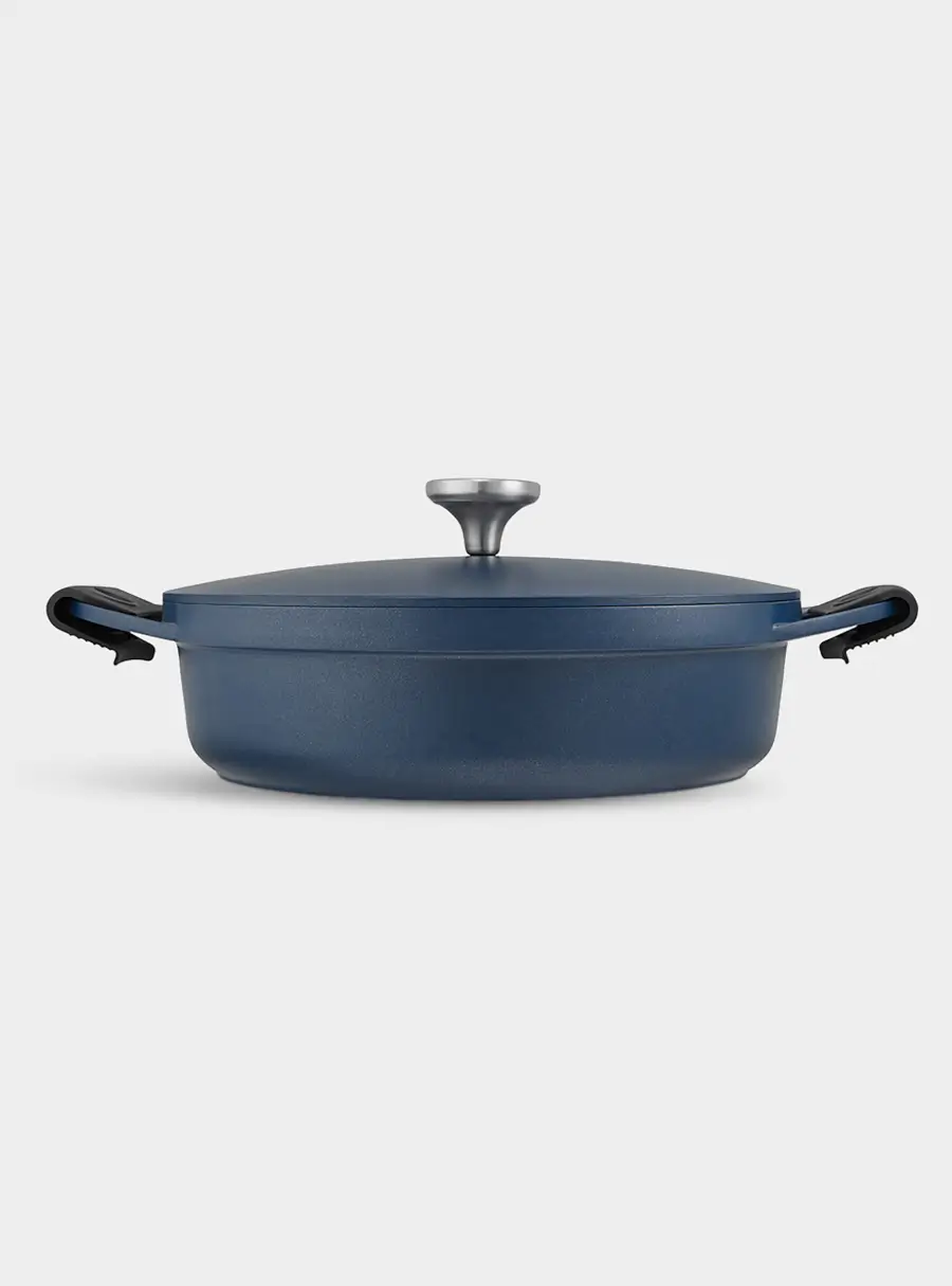 Сотейник, 28 см, 4.0 л, с крышкой, с покрытием, алюминий, синий, Agile 1