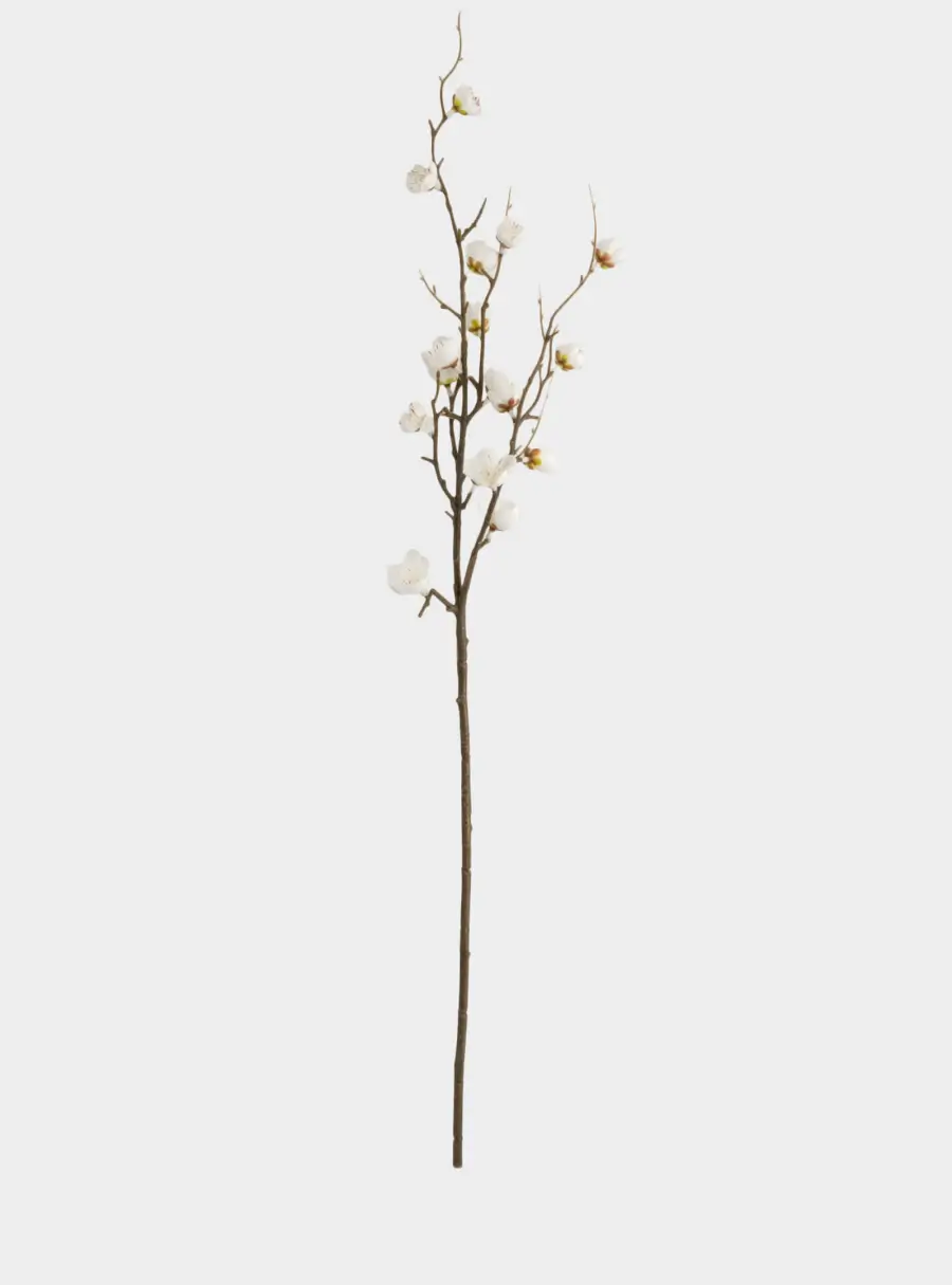 Ветка декоративная, 80 см, полиэстер/металл, Белые цветы, Interior spring 1