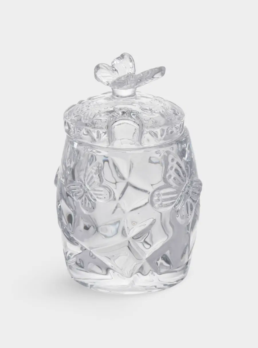 Сахарница, 11 см, 120 мл, с ложкой, стекло/сталь, Бабочка, Butterfly 1