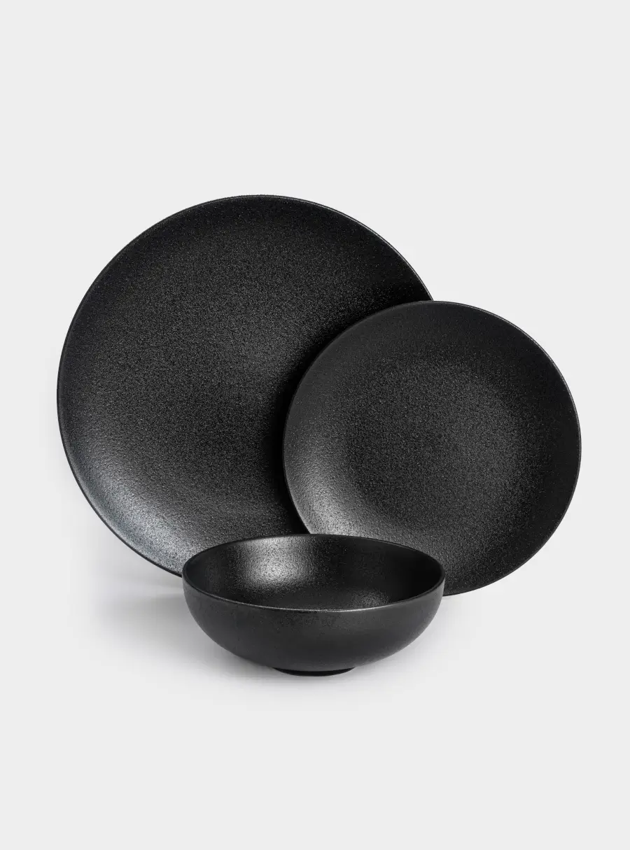 Сервиз обеденный, 4 перс, 12 пр, фарфор P, черный, матовый, Caviar Black 1