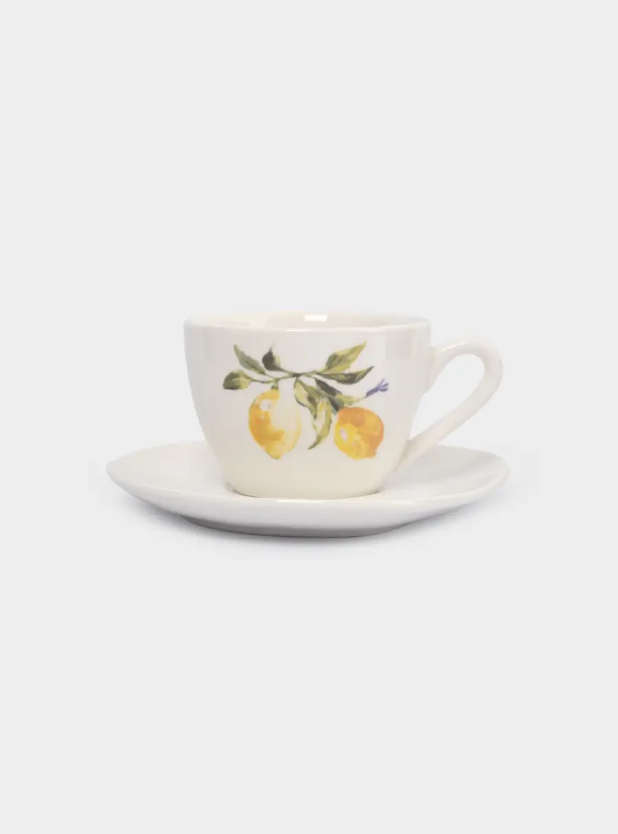 Пара чайная, 1 перс, 2 пр, 200 мл, фарфор P, белая, Лимоны, Lemon branch 1
