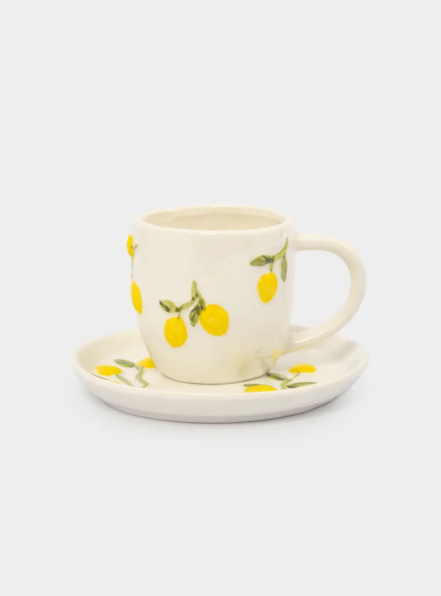 Пара чайная, 1 перс, 2 пр, 300 мл, фарфор P, молочная, Лимоны, Limoncello 1