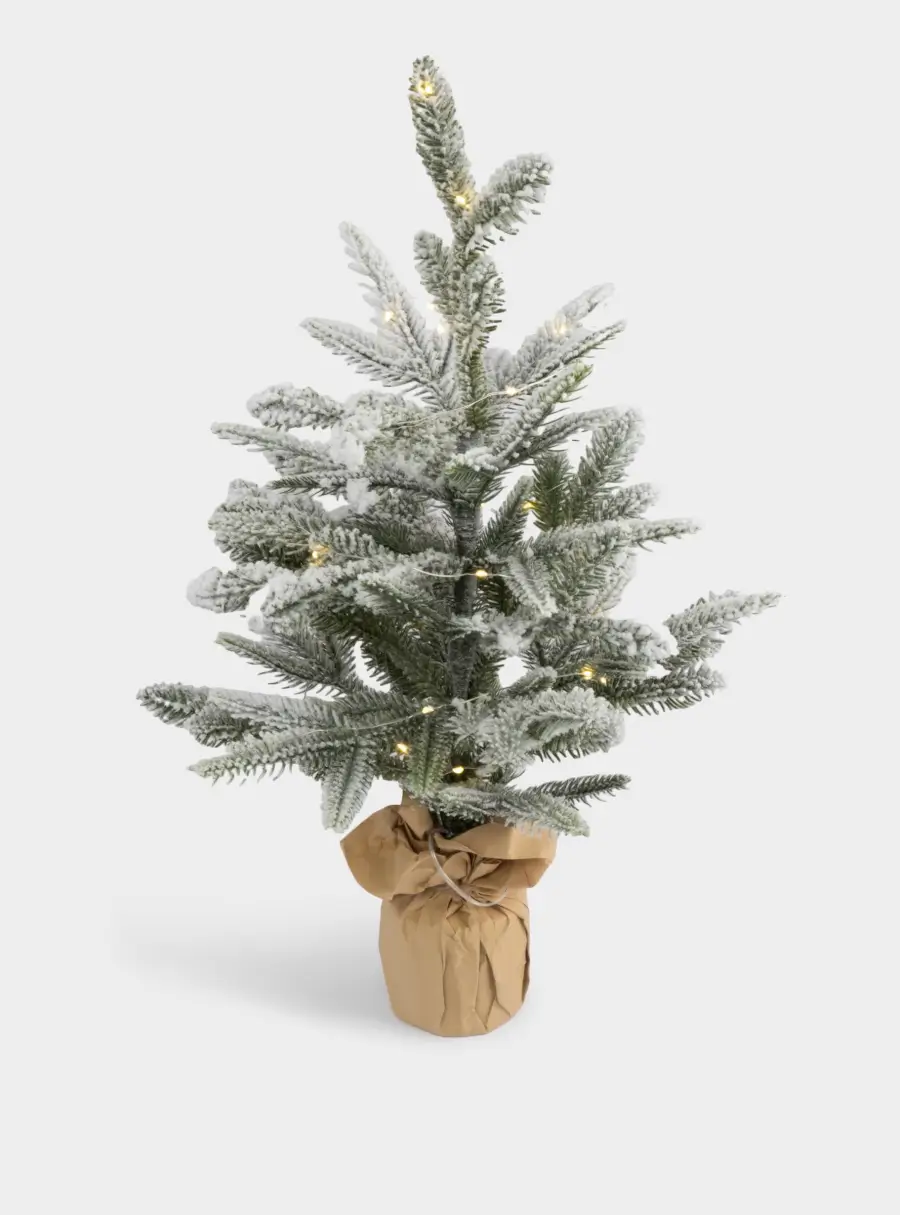 Ель искусственная, 60 см, в крафте, с подсветкой, полиэтилен, Interior natural 1