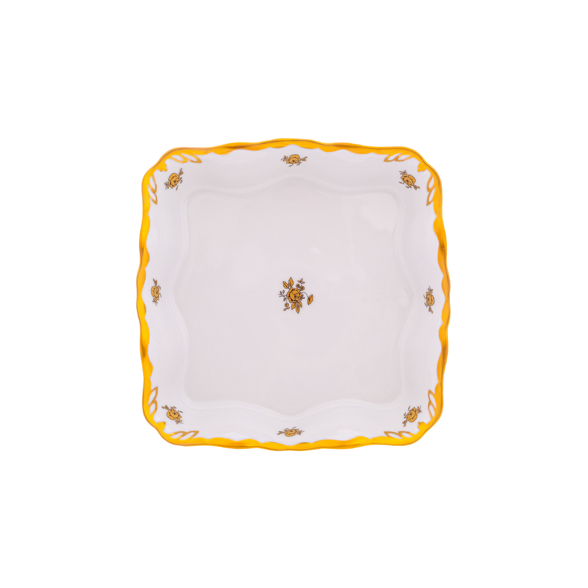 Салатник квадратный Queen's Crown Золотая роза 21 см 3
