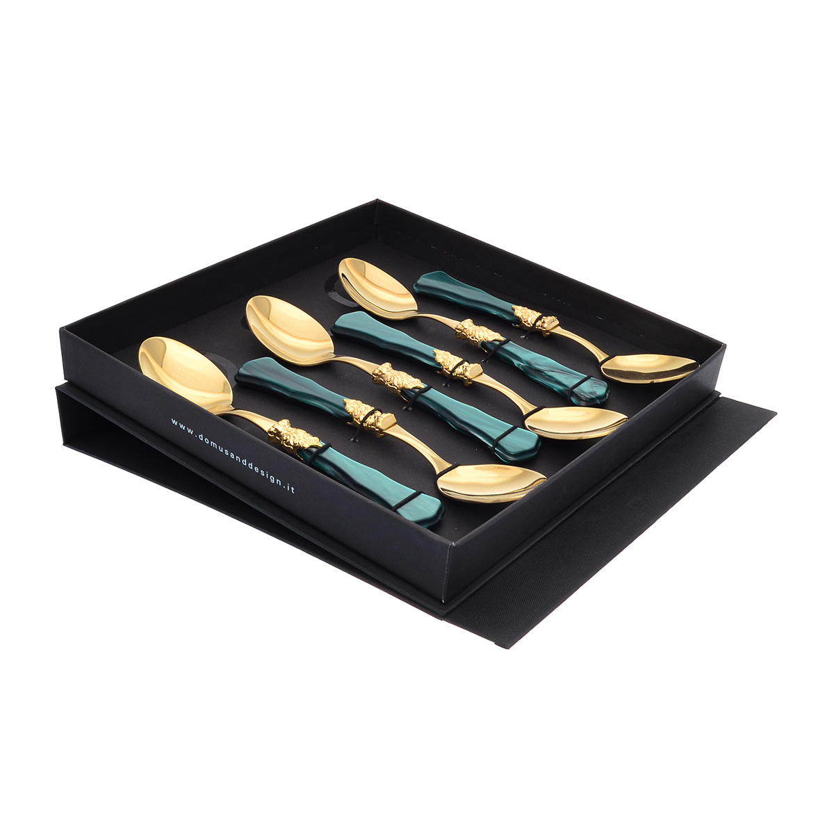 Набор десертных ложек domus ginevra gold (6 шт) 1