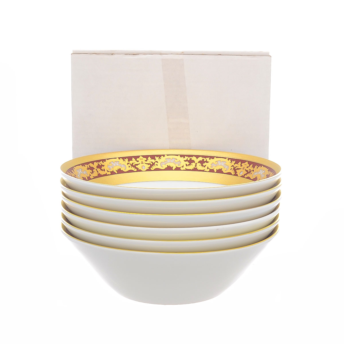 Набор салатников Falkenporzellan Alena 3D Bordeaux Gold Constanza 19см(6 шт) 3